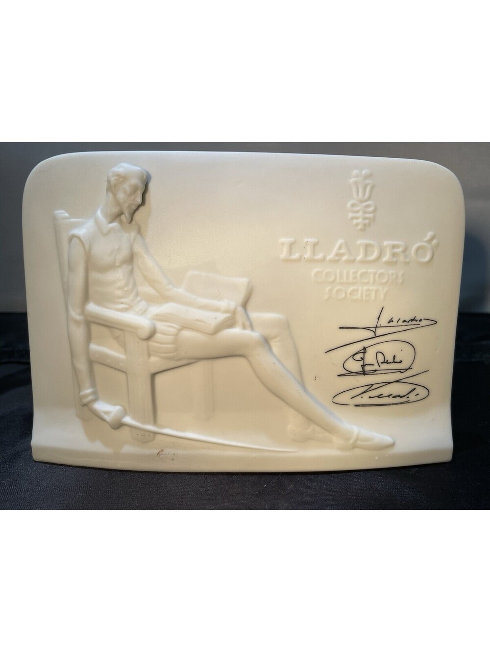80’s Lladro Bisque Porcelain Don Quixote Plaque Signatures 3 Lladro Brothers !!